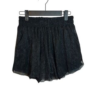 NWT BSBW Black Metallic Pleated Pull On Shorts